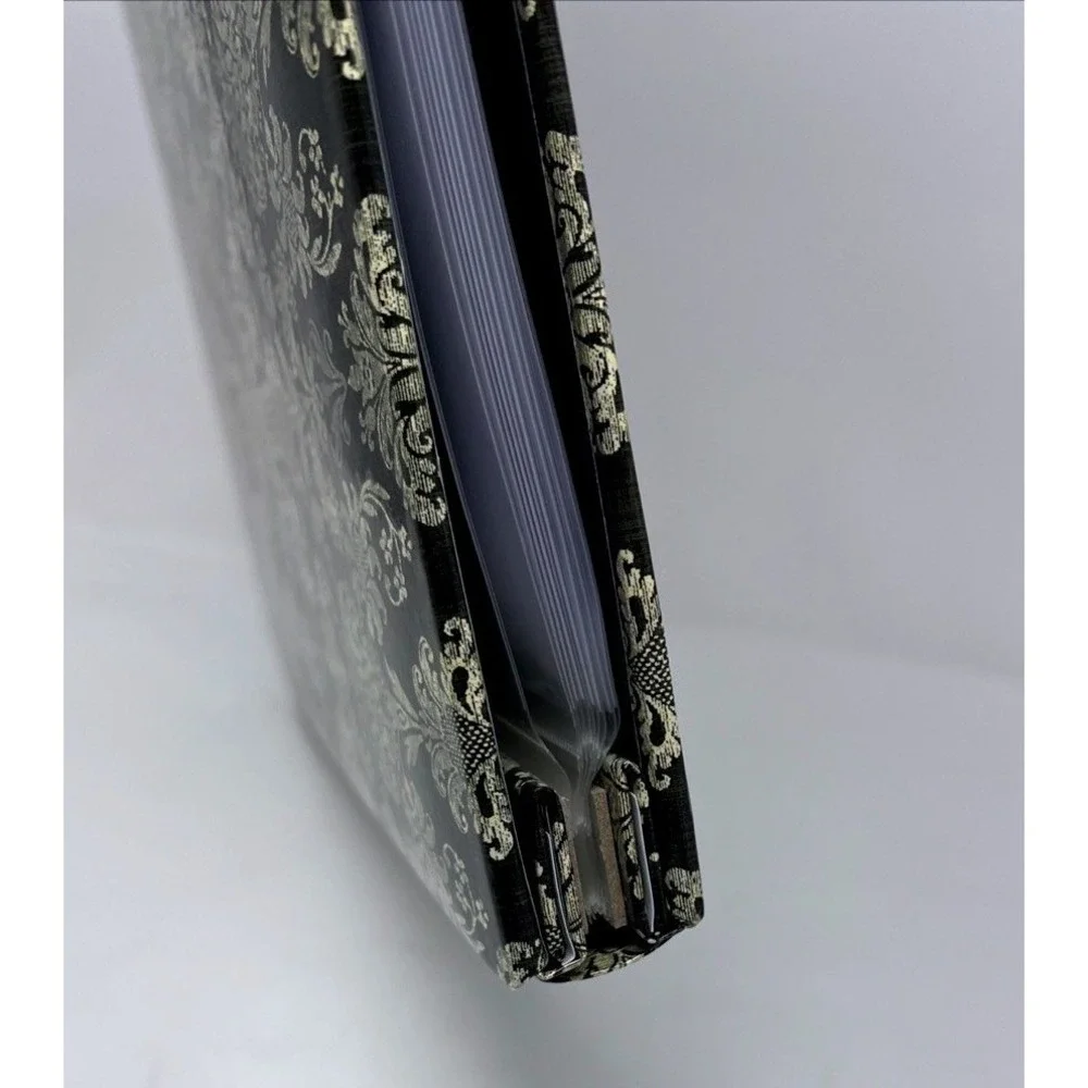 12x12 Black Gold Damask Scrapbook Album Refillable Expandable Pages Photo Book